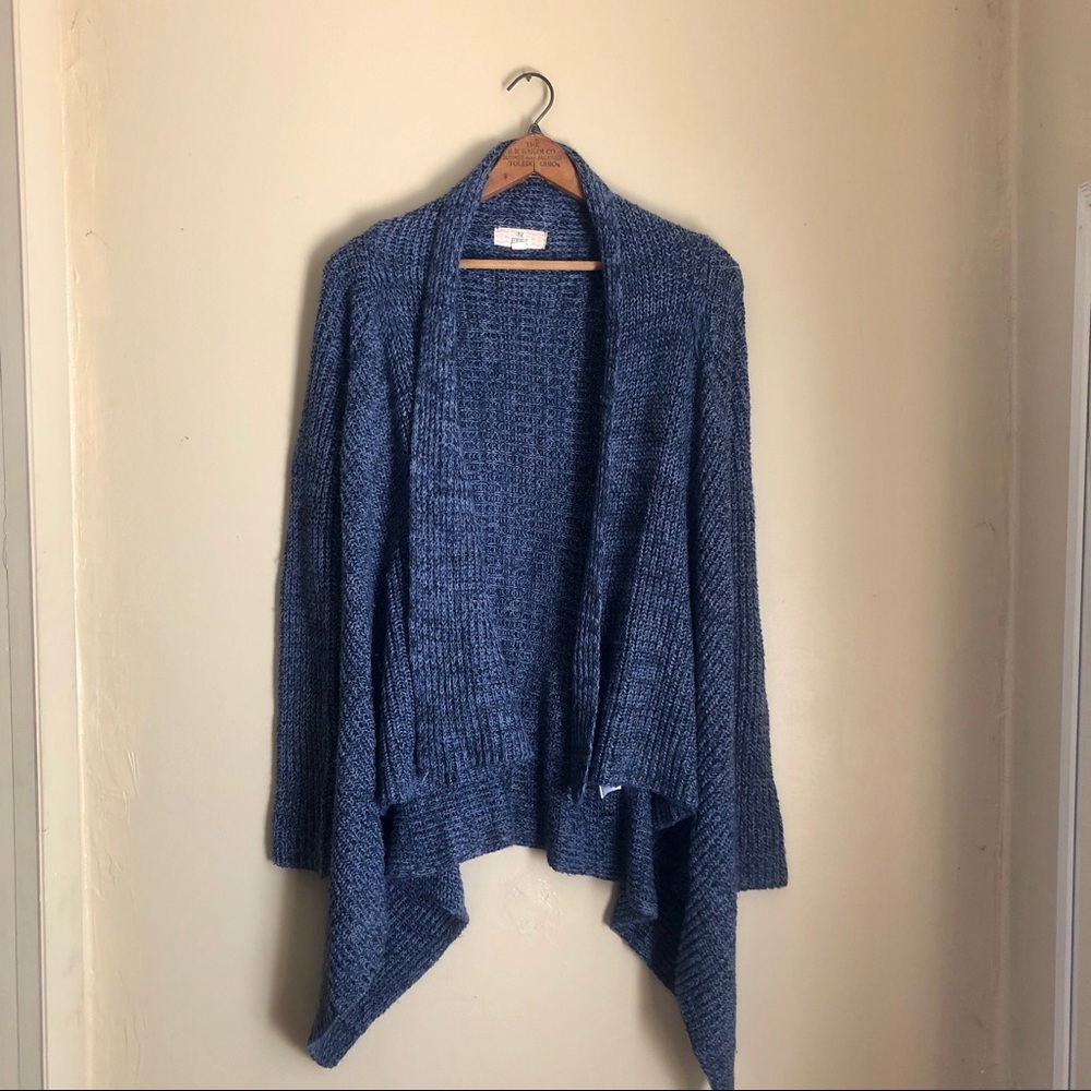 Pink Republic Open Knit Cardigan Blue